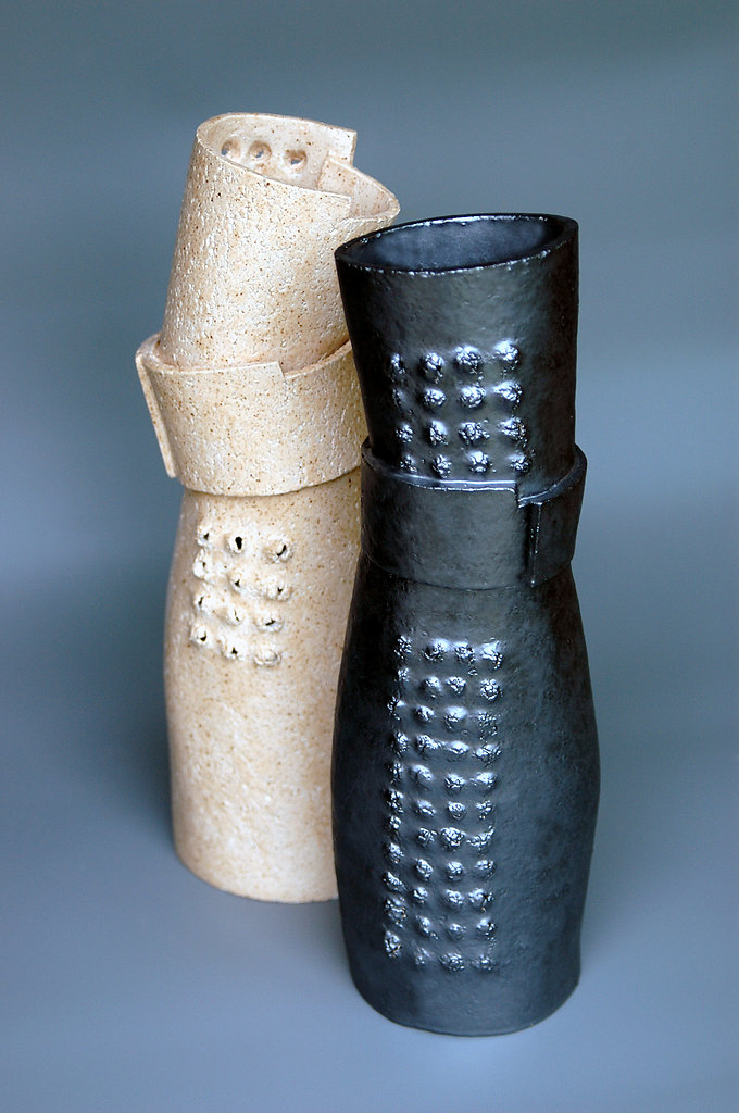  Two Collar Vases